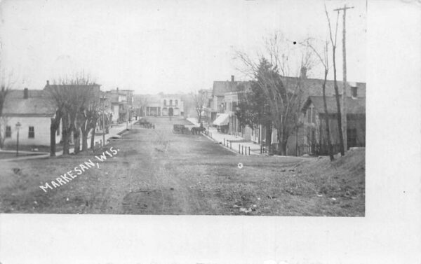 Markesan Wisconsin Street Scene Real Photo Vintage Postcard AA83181