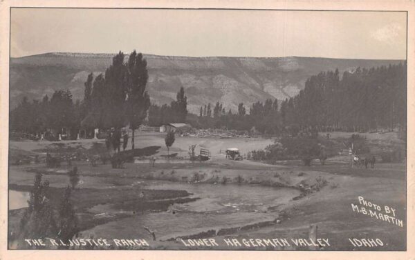 Lower Hagerman Valley Idaho RL Justice Ranch Scenic View Real Photo PC AA83186