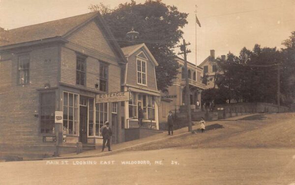 Waldoboro Maine Main Street Looking East Real Photo Postcard AA83194