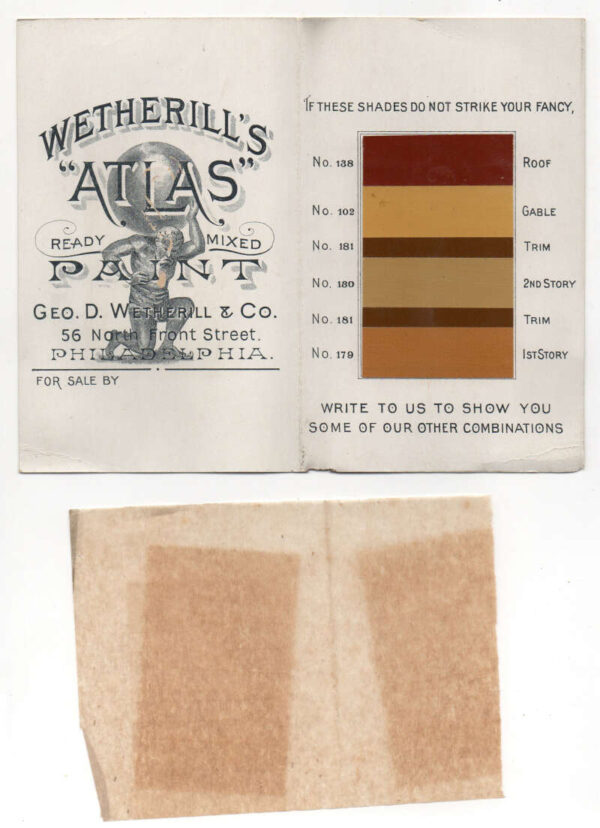 Wetherills Atlas House Paint Sample Ad Fold Out Vintage Trade Card AA83207 - Image 2