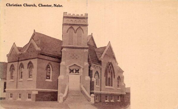 Chester Nebraska Christian Church Mitchell Jewelry Ad Vintage Postcard AA83227