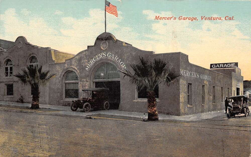 Ventura California Mercer's Garage Exterior Vintage Postcard AA83231