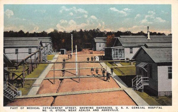 Oteen North Carolina USA Gen Hospital Barracks Street Scene Postcard AA83243