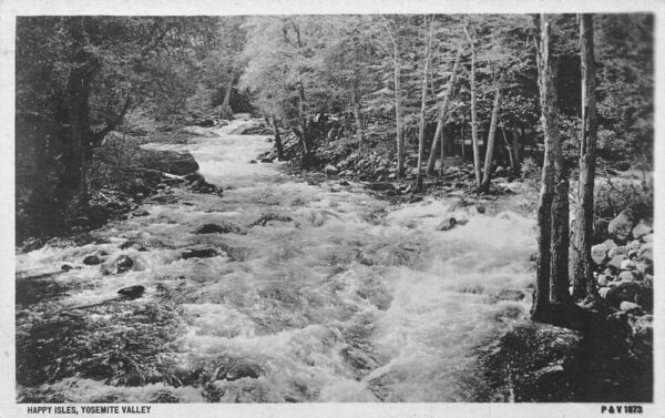 Yosemite Valley California Happy Isles River Scenic Real Photo Postcard AA83269