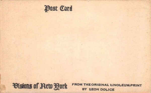 New York City "Visions of New York" Leon Dolice Vintage Postcard AA83277 - Image 2