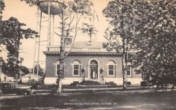 Milford Delaware Post Office Vintage Postcard AA83279
