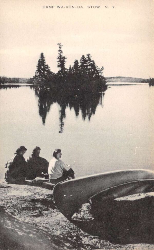 Stow New York Camp Wa-Kon-Da Canoe Vintage Postcard AA83281