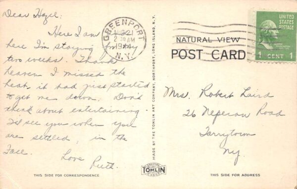 Greenport Long Island New York Floyd Memorial Library Vintage Postcard AA83366 - Image 2