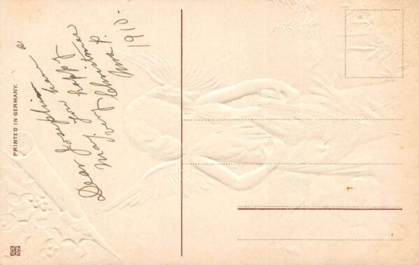 "A Merry Christmas" Child Angel With Christmas Tree, Vintage Postcard U17897 - Image 2