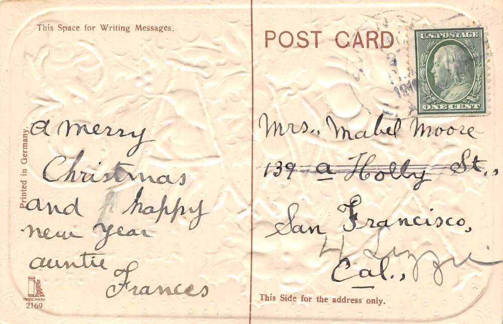 "Xmas" Should Auld Acquaintance Be Forgot, Hollies & Elves, PC U17908 - Image 2