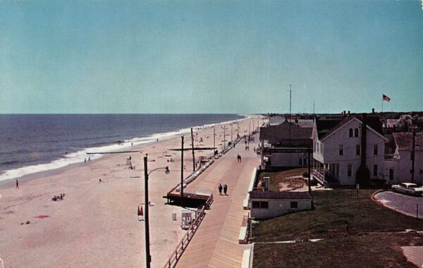 Rehoboth Beach Delaware View Of Beach & Boardwalk, Chrome, Vintage PC U17918