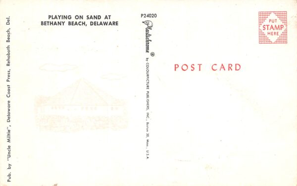 Bethany Beach Delaware A Big "Hello", Beach View, Chrome, Vintage PC U17919 - Image 2