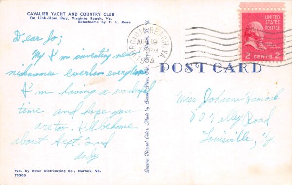 Virginia Beach Virginia Cavalier Yacht & Country Club. Chrome, PC U17922 - Image 2