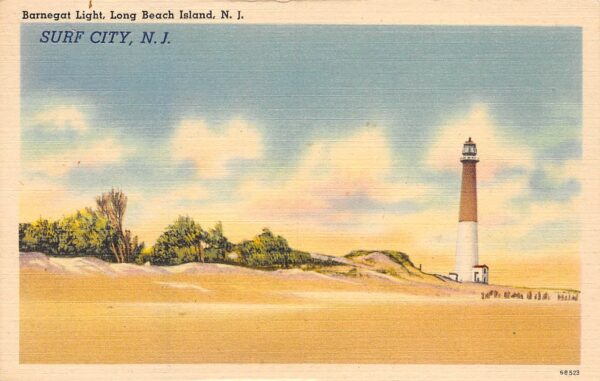 Surf City New Jersey Barnegat Light, Long Beach Island, Vintage Postcard U17926