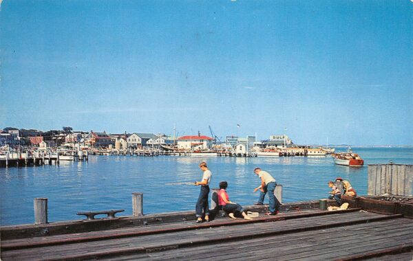 Long Island New York Greenport Harbor, Chrome, Vintage Postcard U17932