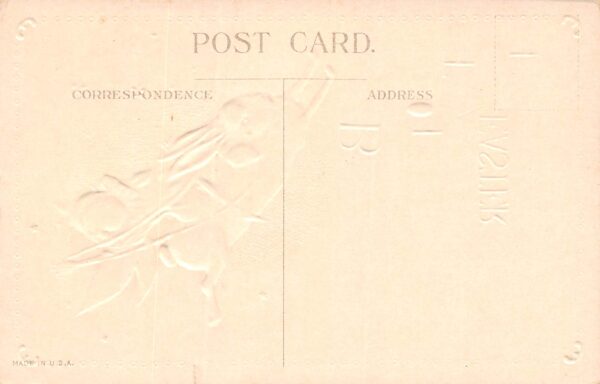 Easter, Green Elf On Bunny Airship, Embossed, Vintage Postcard U17957 - Image 2