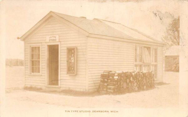 Dearborn Michigan Tin Type Photography Studio Real Photo Postcard AA83437