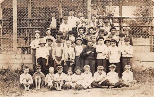 Children with Guns Shooting Range? Real Photo Vintage Postcard AA83445