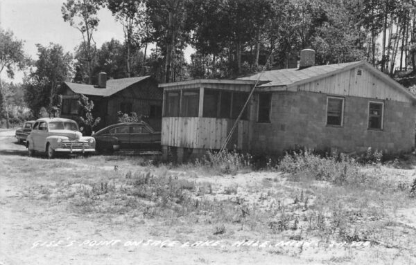 Hale Michigan Gise's Point on Sage Lake Cabins Real Photo Postcard AA83447
