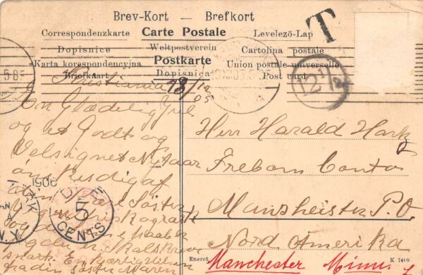 King Haakon VII Norway and Family Royalty Vintage Postcard AA83454 - Image 2