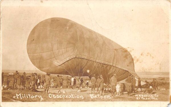 El Paso Texas Military Observation Balloon Real Photo Vintage Postcard AA83466