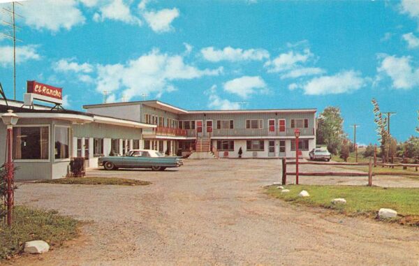 New Castle Delaware El Rancho Motel, Chrome, Vintage Postcard U18047