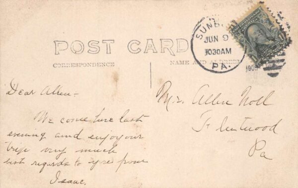Sunbury Pennsylvania Gaskins Military Band Real Photo Vintage Postcard AA83502 - Image 2
