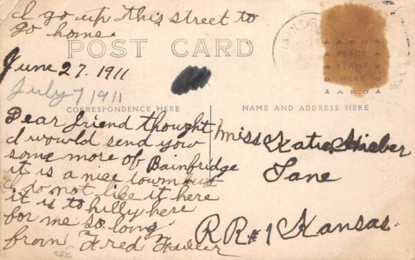Bainbridge New York North Main Street Real Photo Vintage Postcard AA83506 - Image 2