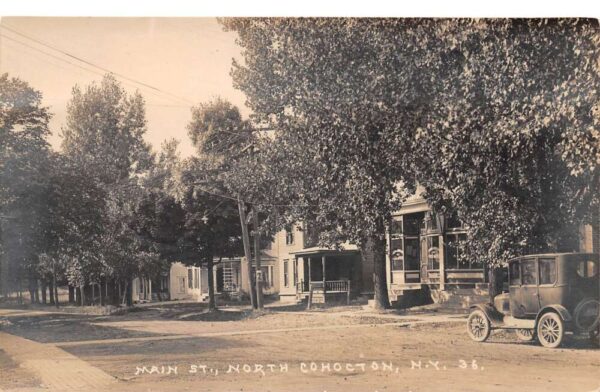 North Cohocton New York Main Street Real Photo Vintage Postcard AA83508