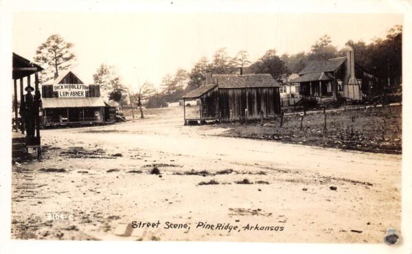 Pine Ridge Arkansas Street Scene Real Photo Vintage Postcard AA83518