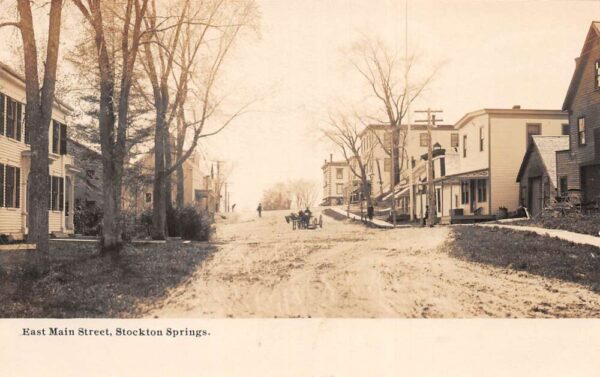 Stockton Springs Maine East Main Street Real Photo Vintage Postcard AA83526