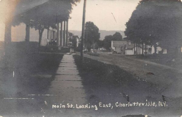 Charlottesville New York Main Street Looking East Real Photo Postcard AA83529