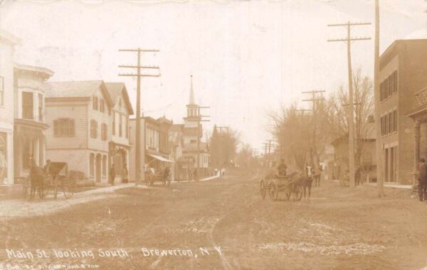 Brewerton New York Main Street Looking South Real Photo Postcard AA83565