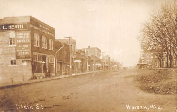 Warsaw Missouri Main Street Real Photo Vintage Postcard AA83569