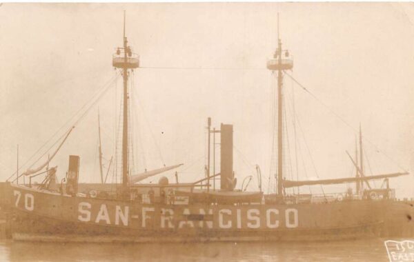 California San Francisco No70 Lightship Real Photo Vintage Postcard AA83580