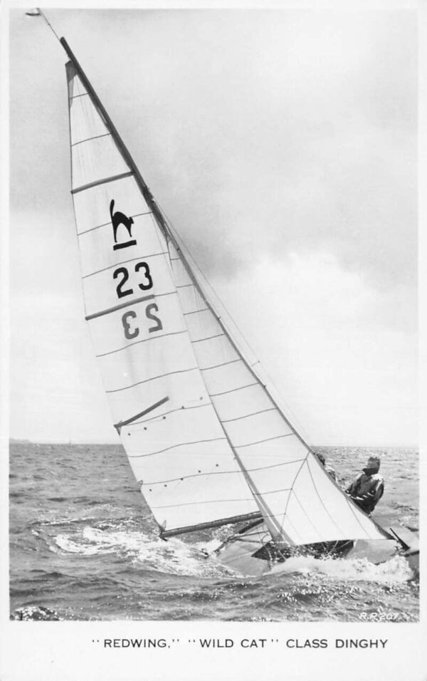 Redwing Wild Cat Class Dinghy Sailing Real Photo Vintage Postcard AA83589