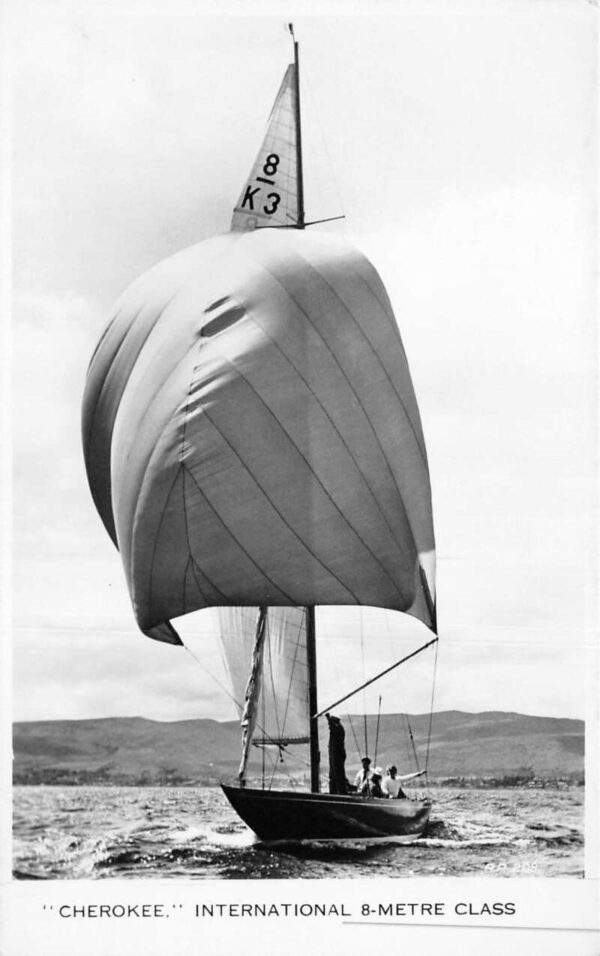 Cherokee International 8 Metre Class Sailing Real Photo Postcard AA83590