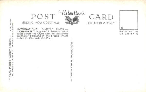 Cherokee International 8 Metre Class Sailing Real Photo Postcard AA83590 - Image 2