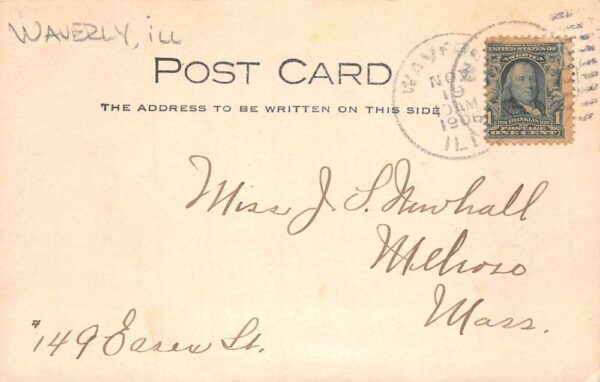 Waverly Illinois School House and Baptist Church Real Photo Postcard AA83593 - Image 2