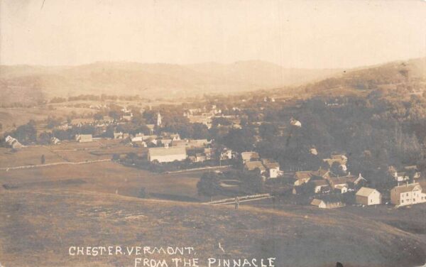 Chester Vermont Birds Eye View from The Pinnacle Real Photo Postcard AA83604