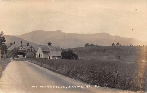 Stowe Vermont Mt Mansfield Street Scene Real Photo Postcard AA83605