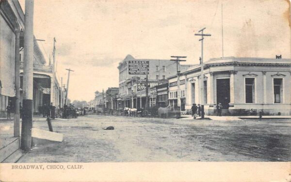 Chico California Broadway, Ice Cream Shop, B/W Lithograph, Vintage PC U18124