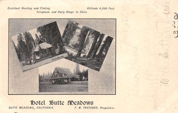 Butte Meadows California Hotel Butte Meadows, Undivided Back, Vintage PC U18125