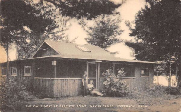 Jefferson Maine Owl's Nest, Parents' Point, Wavus Camps, Vintage Postcard U18149