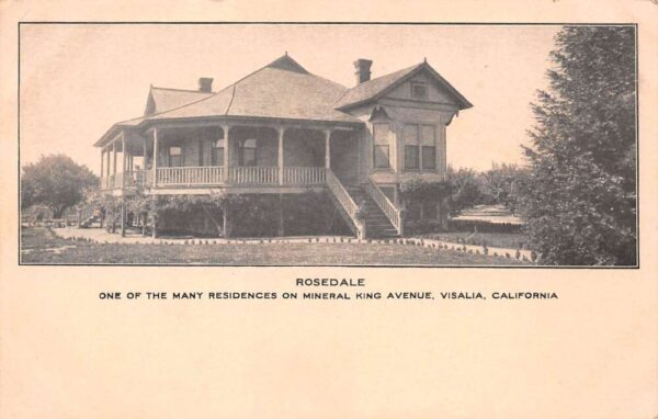 Visalia California Rosedale, Private Residence, Undivided Back, Postcard U18171
