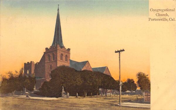 Portersville California Congregational Church, Color Lithograph, PC U18183