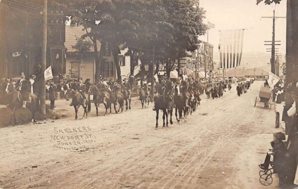 Newport Vermont Shriners Parade Real Photo Vintage Postcard AA83619