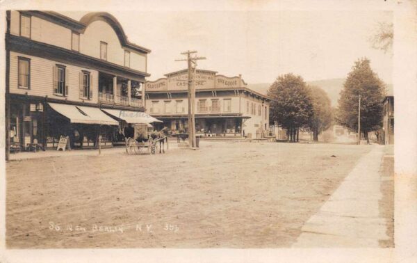 South New Berlin New York Business District Ice Cream Real Photo PC AA83620