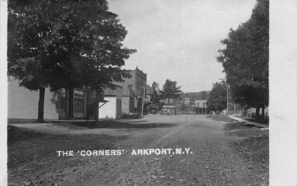 Arkport New York The Corners Street Scene Real Photo Postcard AA83622