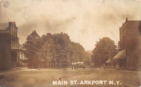 Arkport New York Main Street Real Photo Vintage Postcard AA83623